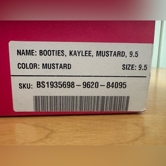 ShoeDazzle - Kaylee Mustard Cone Heeled Ankle Booties - Picture 5 of 10